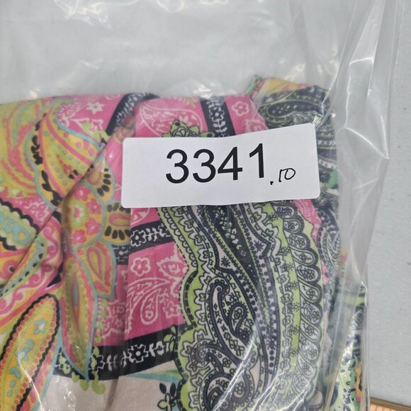 Isle Colorful Boho Paisley floral Print Tunic V-Neck elastic waist Flowy Size XL - Picture 7 of 8